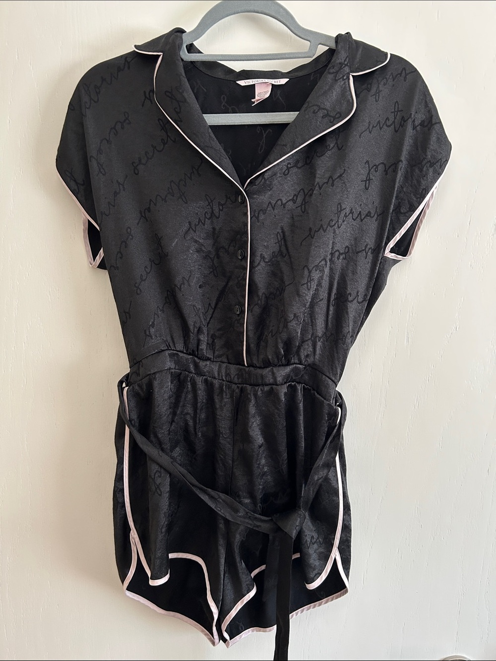 Victoria's Secret Black Romper Pajama XS